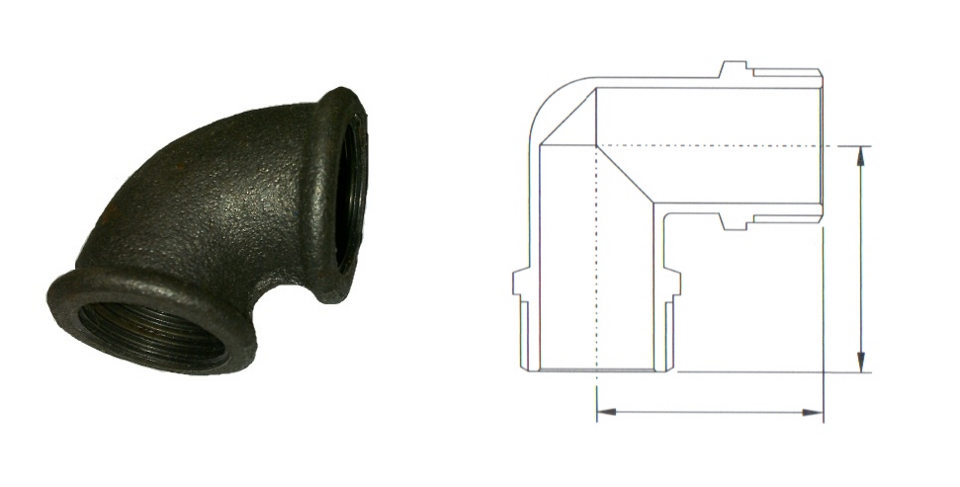Metal pipe elbows and fittings (representative image)